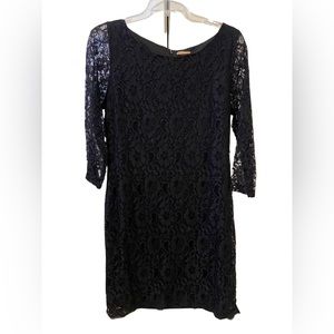 Navy blue Lace long sleeve dress, size 6
